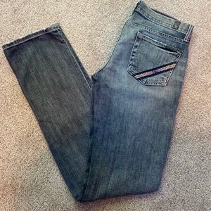 7 For All Mankind Straight Leg Rhinestone Jeans